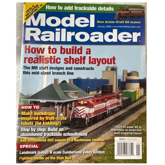 Lot 4 Model Railroader January to April 2008 Magazine Train Collect Layout Scale - Picture 3 of 11